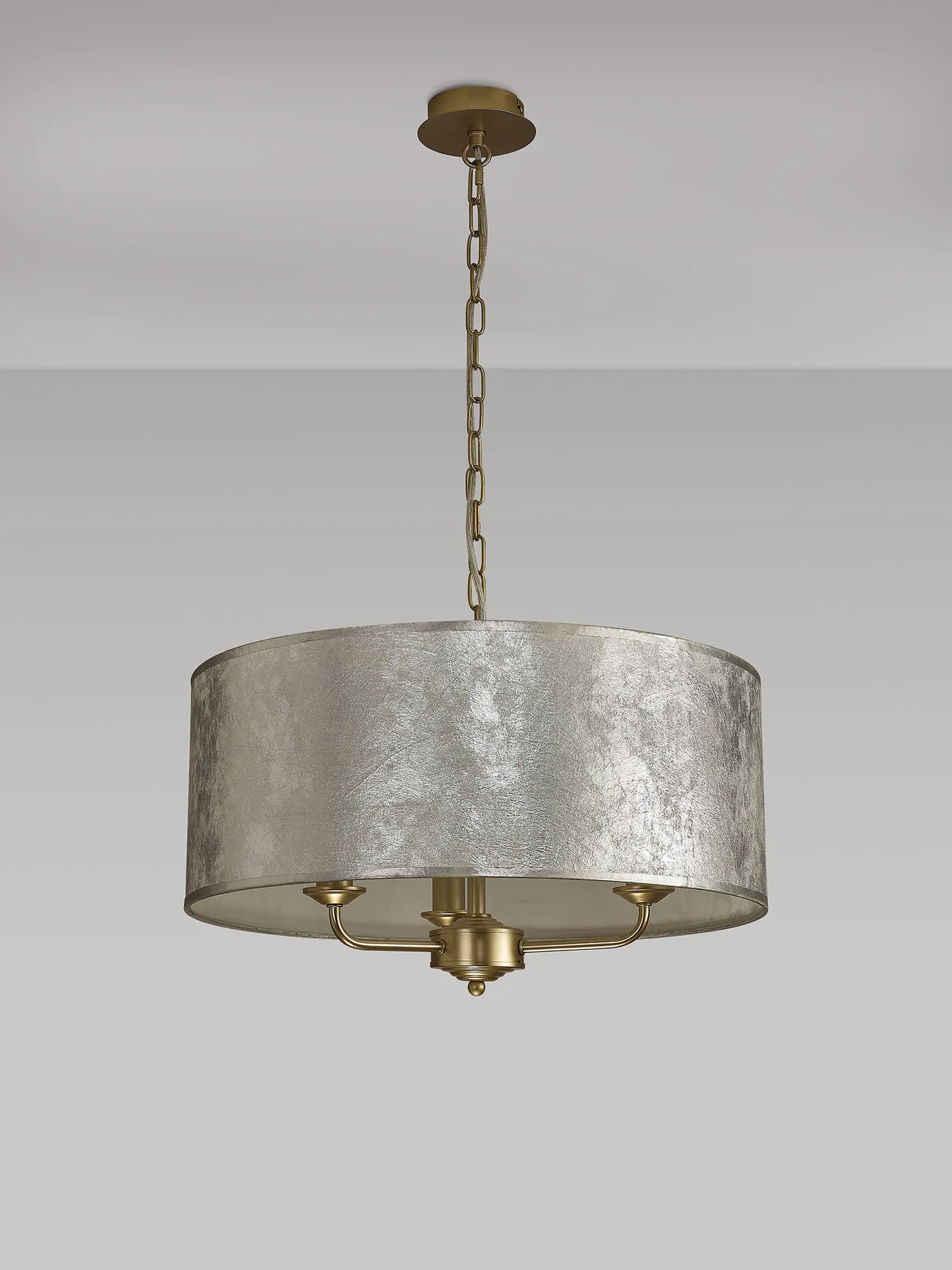 Banyan 50cm 3 Light Pendant Champagne Gold, Silver Leaf DK0976  Deco Banyan CG SL